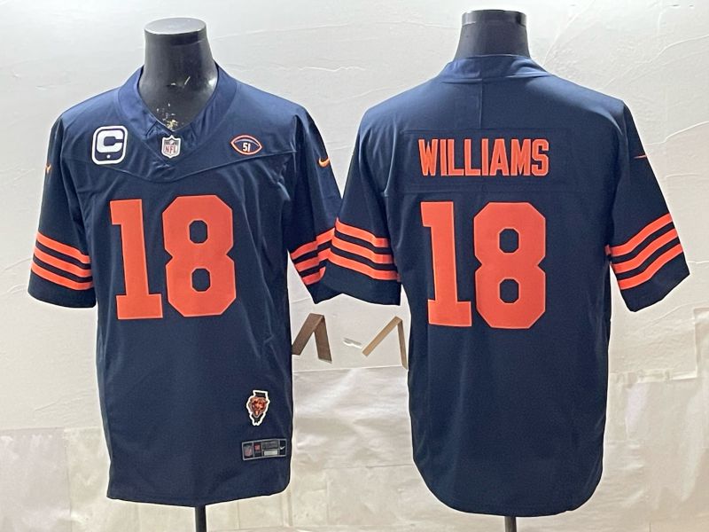 Men 2026 Chicago Bears #18 Williams Blue 3th generations Nike Limited NFL Jersey style 006->chicago bears->NFL Jersey